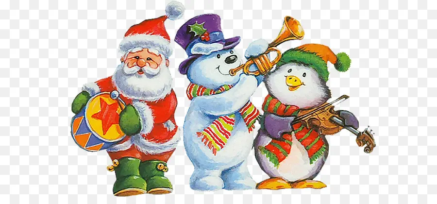 Père Noël Et Amis，Bonhomme De Neige PNG