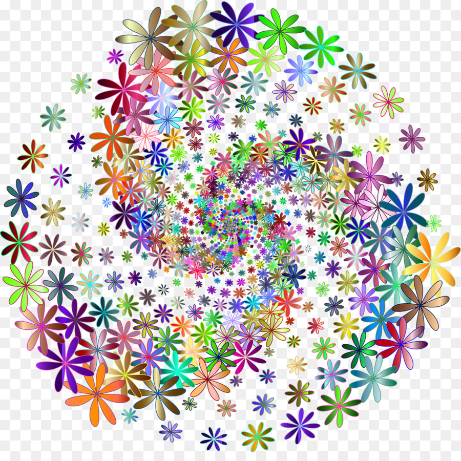 Spirale Colorée，Fleurs PNG