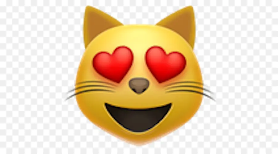 Chat Emoji，Yeux De Coeur PNG