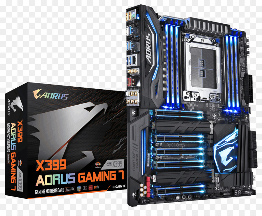 Gigabyte X399 Aorus Jeu 7 10 Carte Mère Atx Socket Tr4 Amd X399 Socket Tr4，Carte Mère PNG