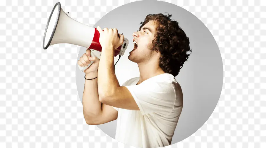 Homme Avec Mégaphone，Cris PNG