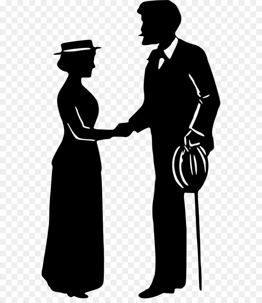 Silhouette Couple，Poignée De Main PNG