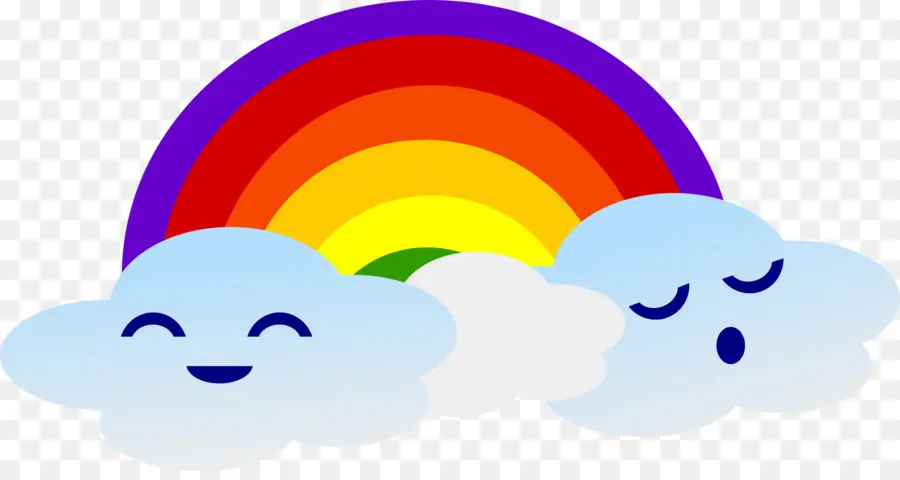 Arc En Ciel Et Nuages，Coloré PNG