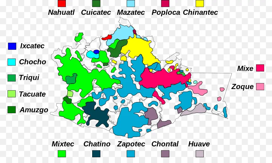 Carte Des Langues，Oaxaca PNG