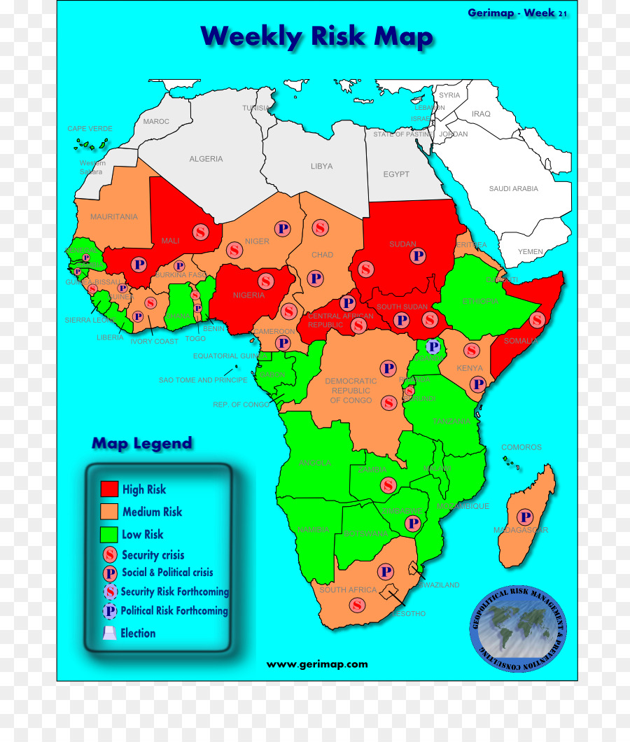 Carte Des Risques，Afrique PNG