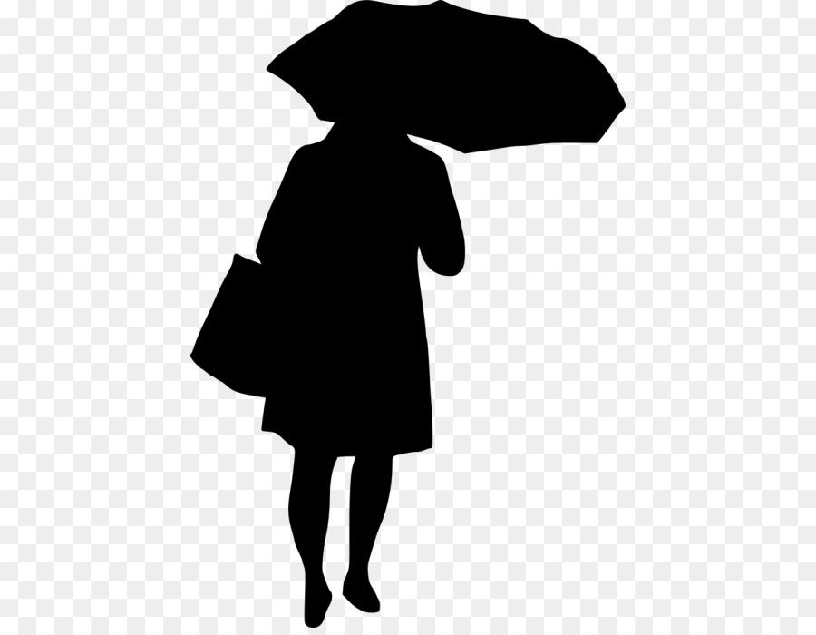 Silhouette Avec Parapluie，Pluie PNG