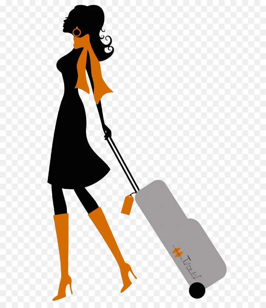 Femme Voyageuse，Valise PNG