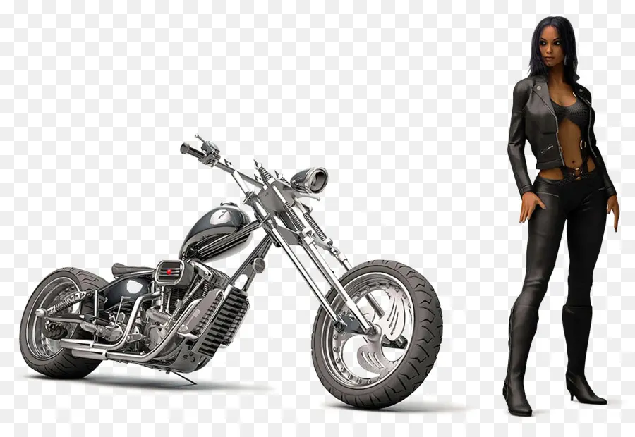 Moto Et Femme，Vélo PNG