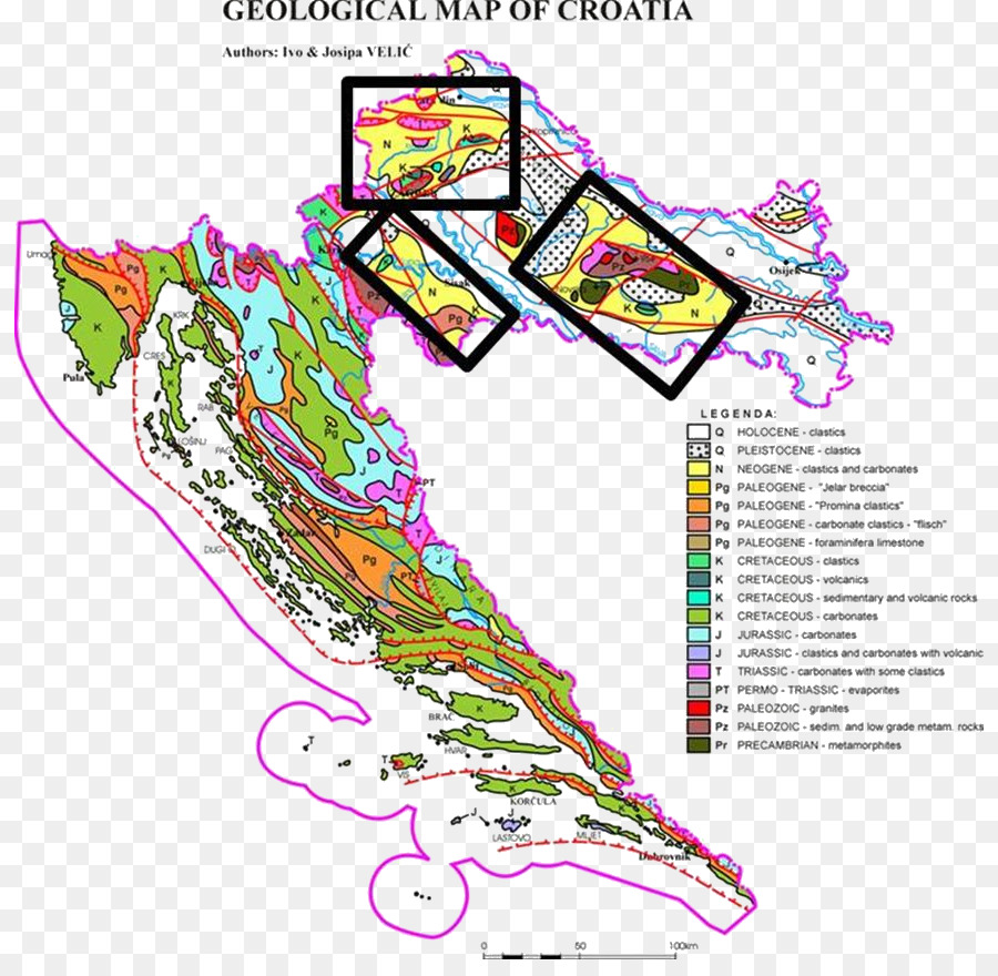 Carte Géologique，Croatie PNG