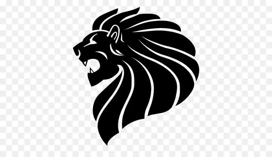 Tête De Lion，Noir PNG