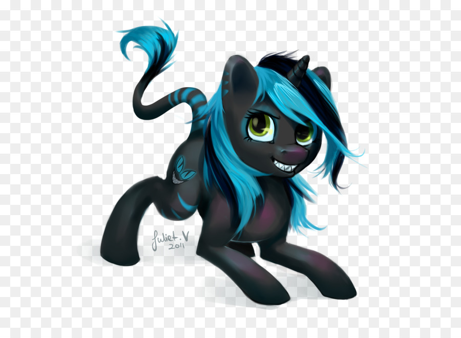 Poney Bleu，Crinière Violette PNG