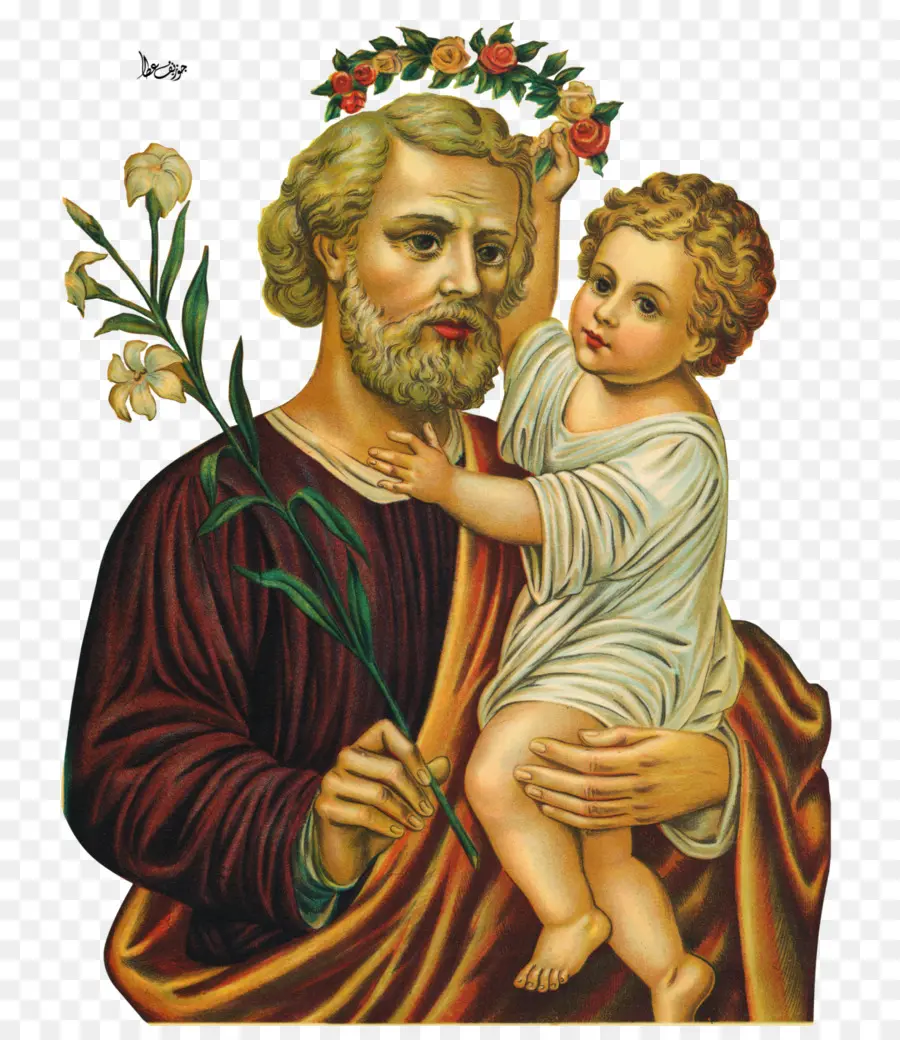 Saint Tenant Un Enfant，Fleurs PNG