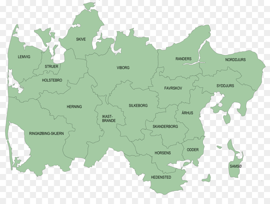 Les Municipalités Danoises，Les Régions Danoises PNG