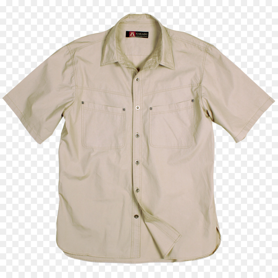 Chemise Beige，Manches Courtes PNG