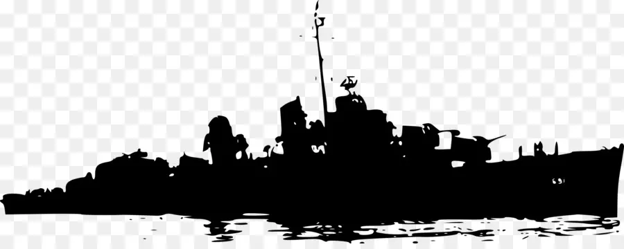 Silhouette De Navire De Guerre，Marine PNG