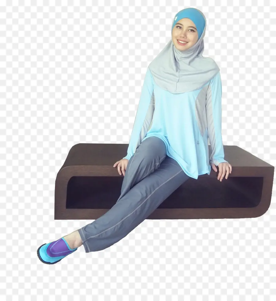 Femme En Hijab Bleu，Hijab PNG