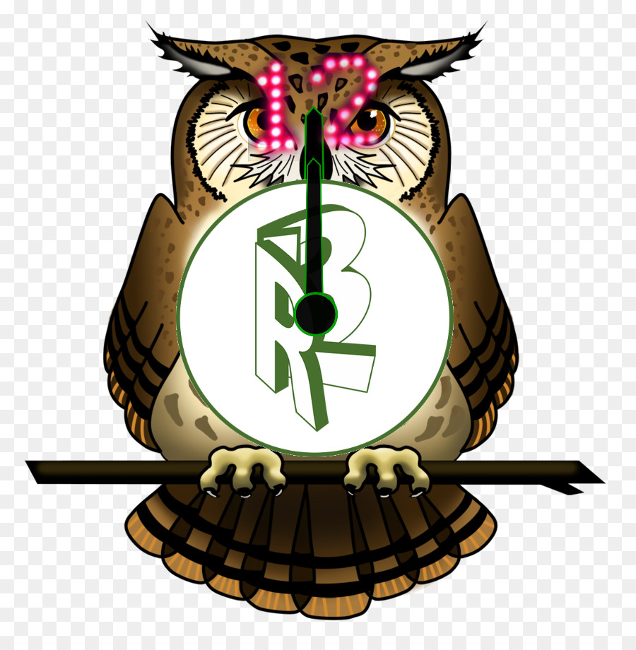 Horloge Chouette，Oiseau PNG