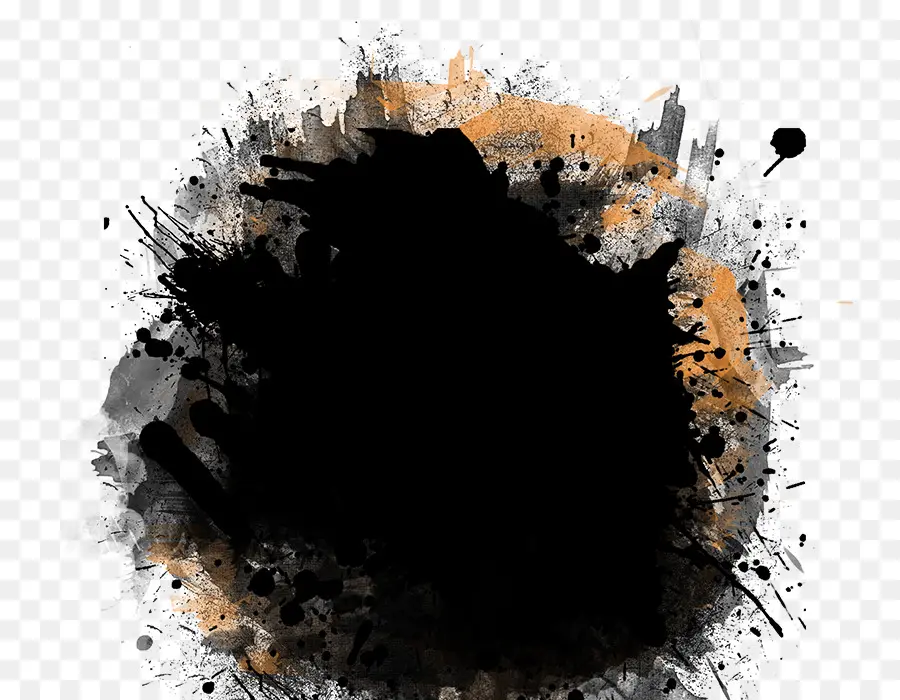 Éclaboussure D'encre Noire，Art PNG