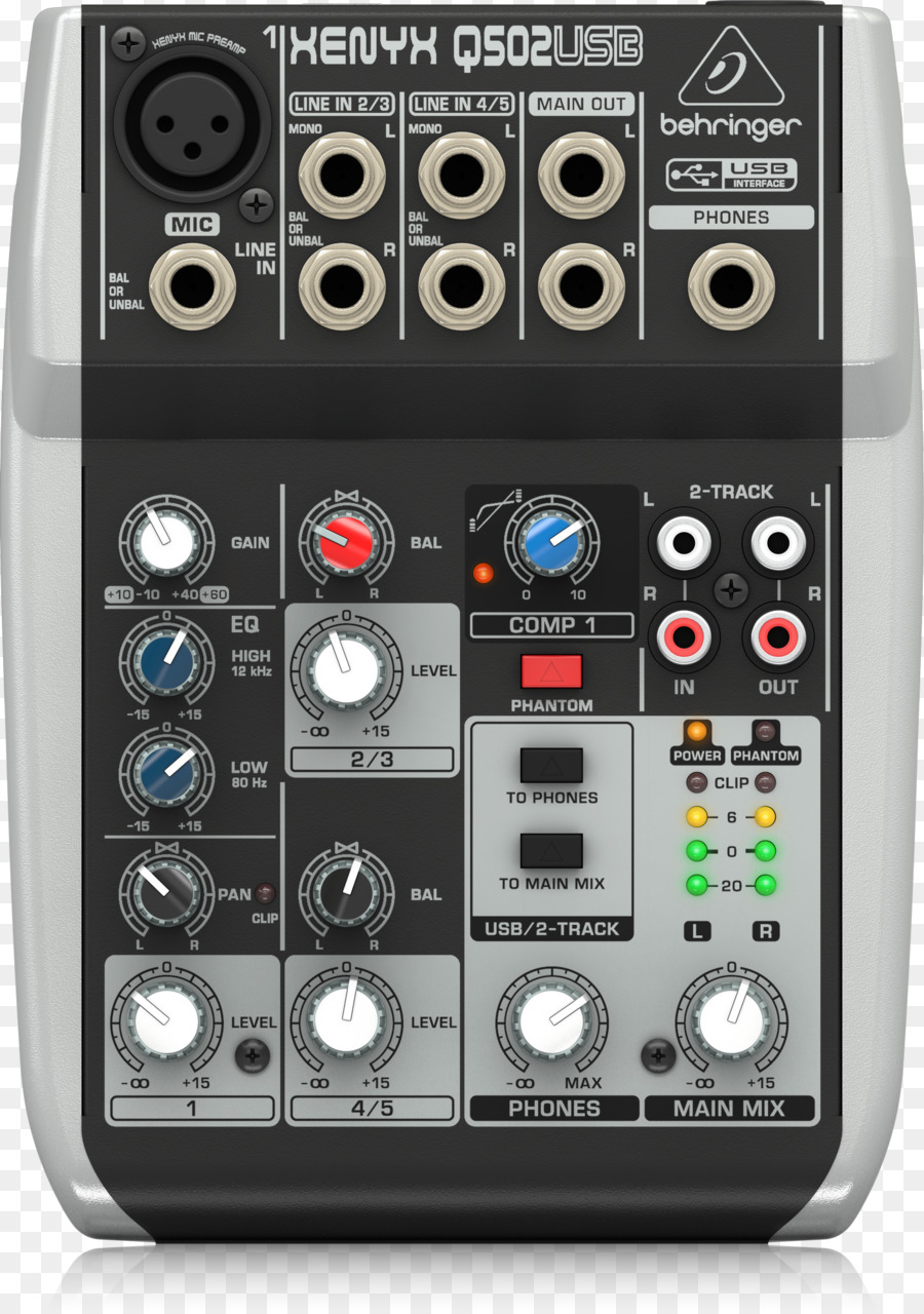 Behringer Xenyx Q502usb，Audio Mixeurs PNG