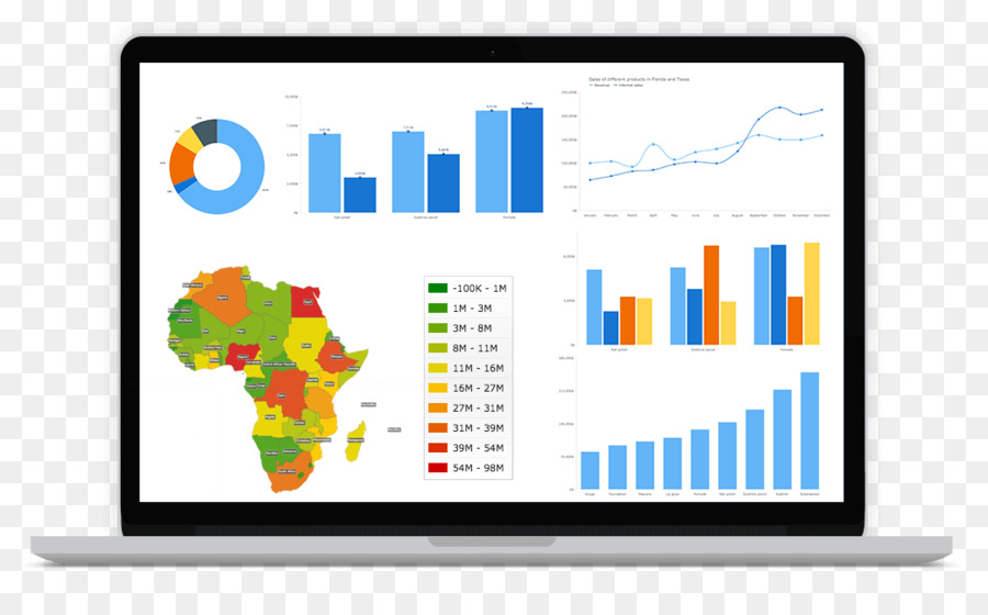 Ordinateur Portable Avec Graphiques，Données PNG