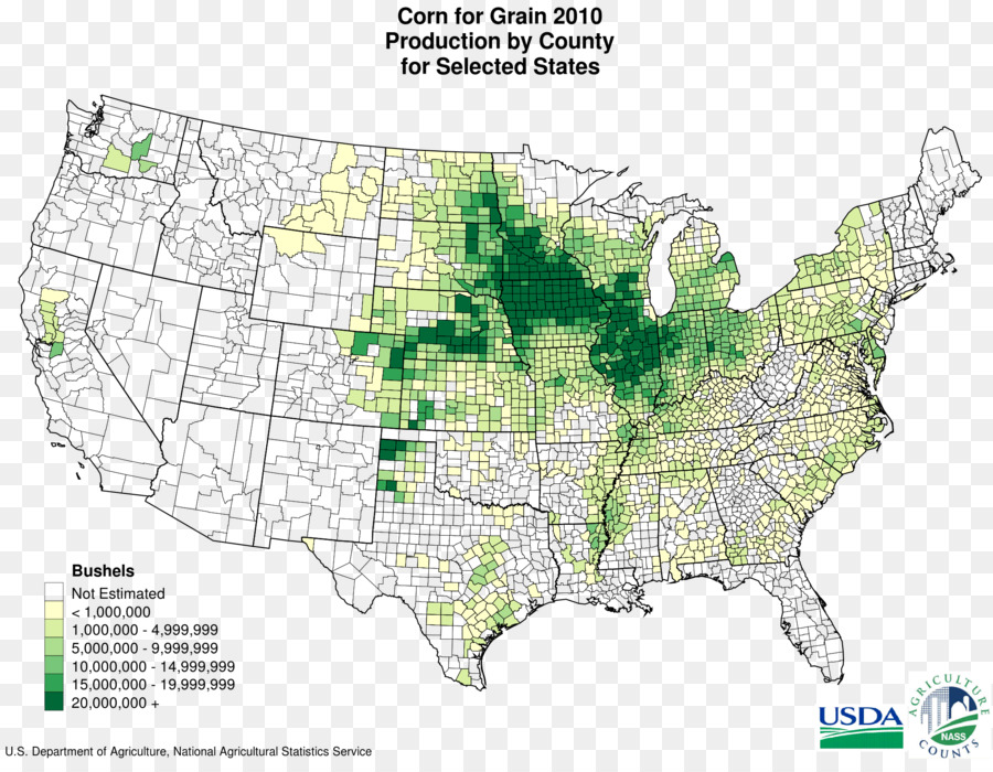 Carte De La Production De Maïs，Usa PNG