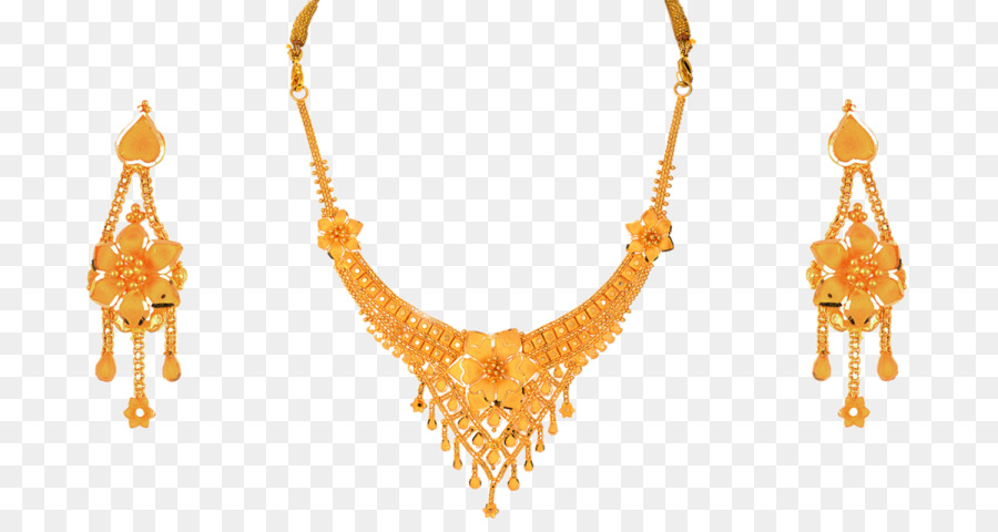 Ensemble De Bijoux En Or，Collier PNG