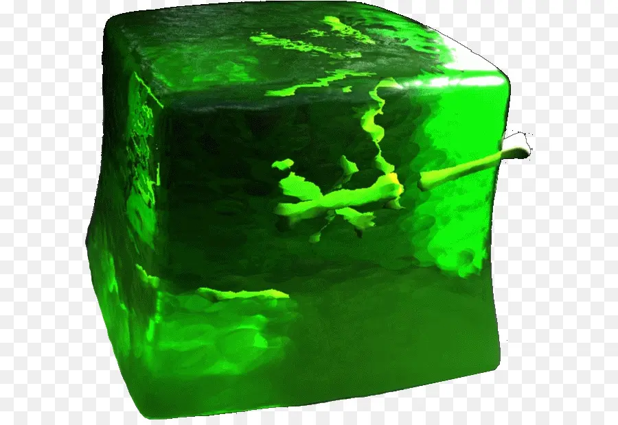 Cube De Gélatine Verte，Gélatine PNG