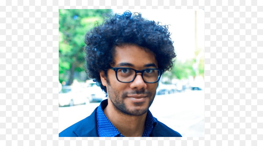 Homme à Lunettes，Cheveux Bouclés PNG