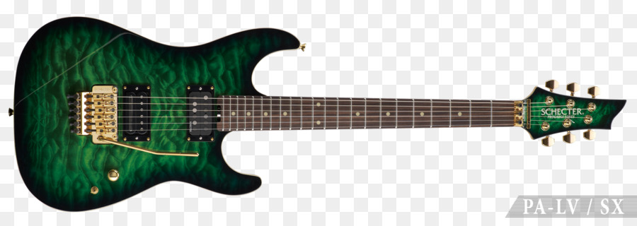 Guitare électrique Verte，Cordes PNG