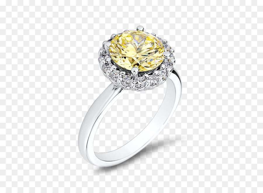 Bague Gemme Jaune，Diamant PNG