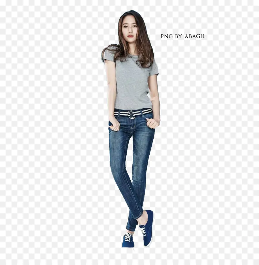 Femme En Tenue Décontractée，Jeans PNG