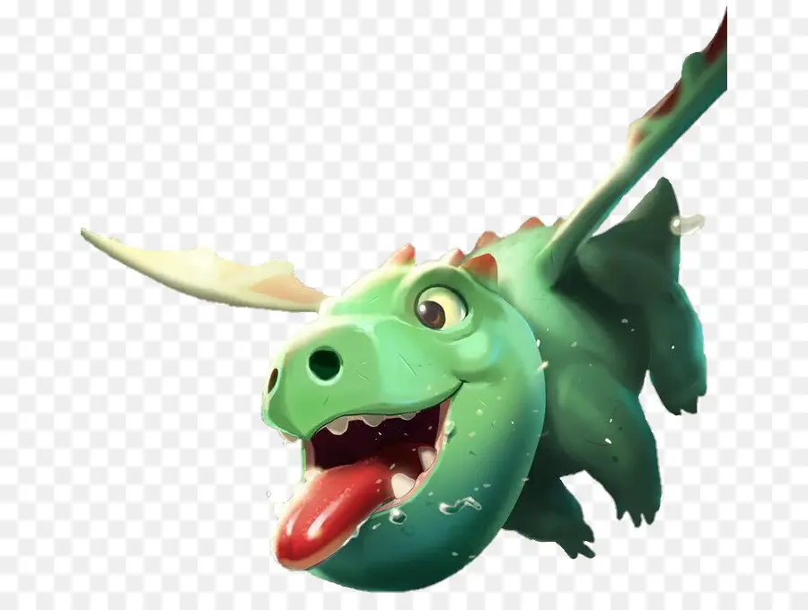 Dragon De Dessin Animé Vert，Fantaisie PNG