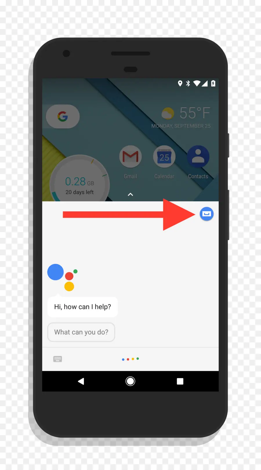 Smartphone Avec Assistant Google，écran PNG