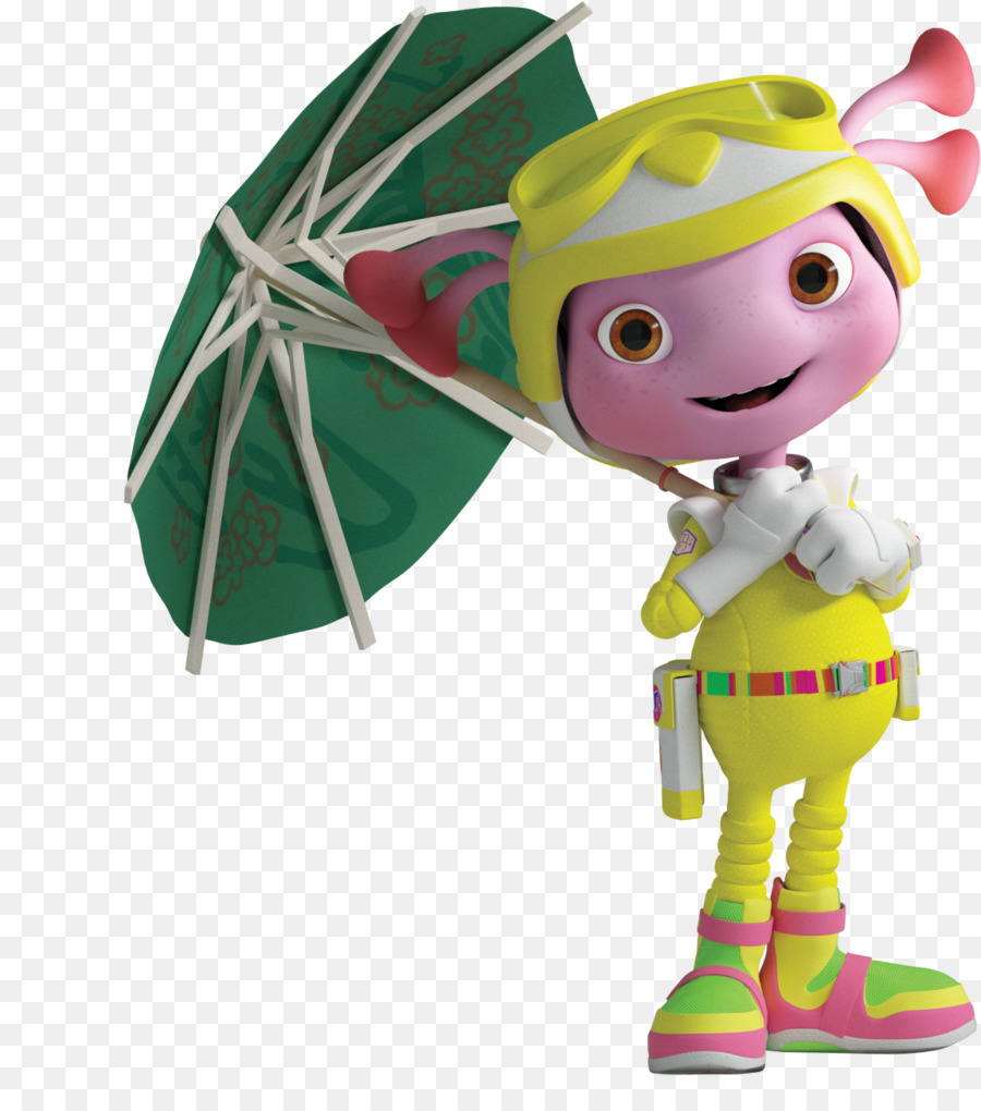 Personnage De Dessin Animé Avec Parapluie，Visage Rose PNG