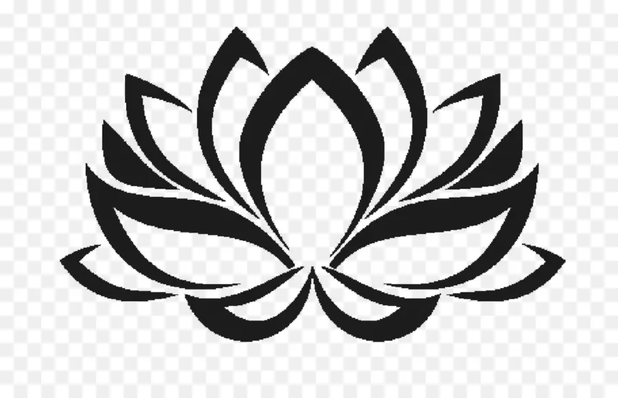 Fleur De Lotus，Noir PNG