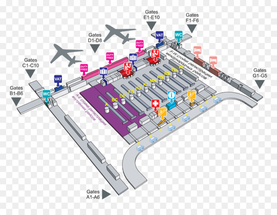 Carte De L'aéroport，Portes PNG