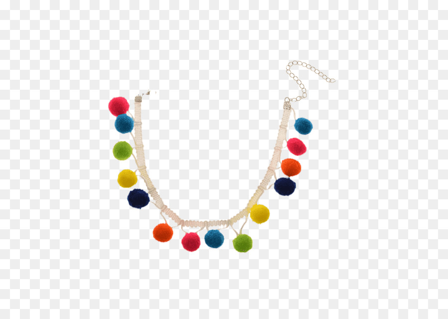 Collier Pompon Coloré，Bijoux PNG