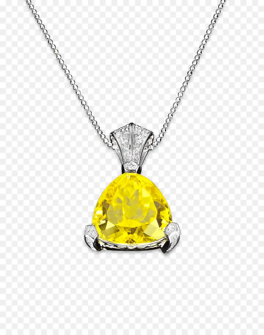 Collier De Pierres Précieuses Jaunes，Pendentif PNG