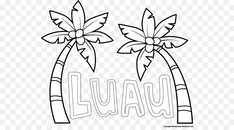 Coloriage Luau，Palmiers PNG