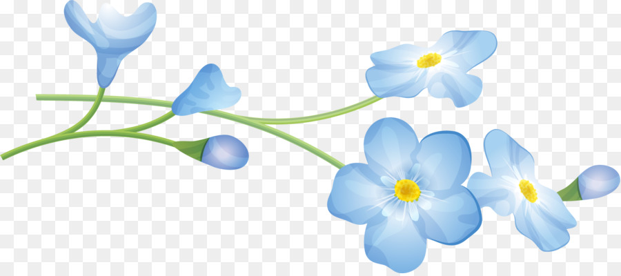 Fleur，Bleu PNG