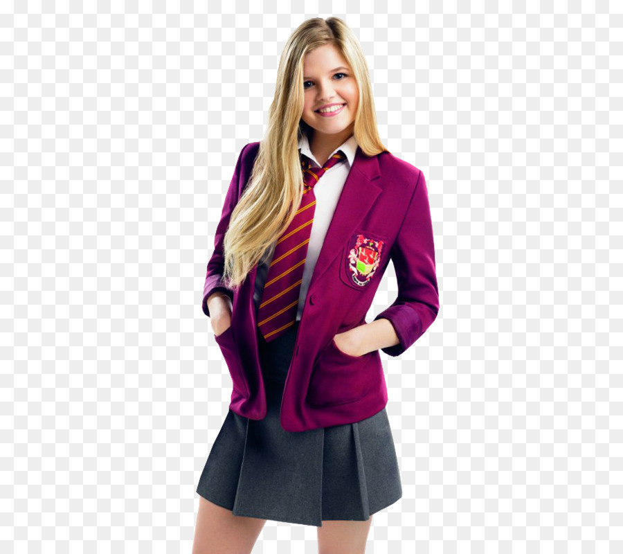 Fille En Uniforme Scolaire，Cheveux Blonds PNG