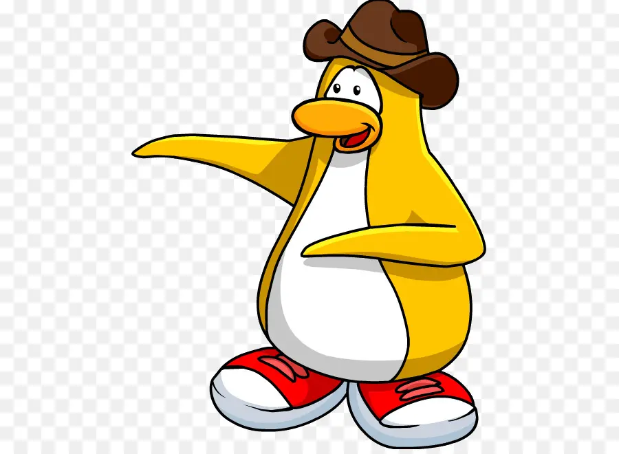 Pingouin Jaune，Chapeau De Cowboy PNG