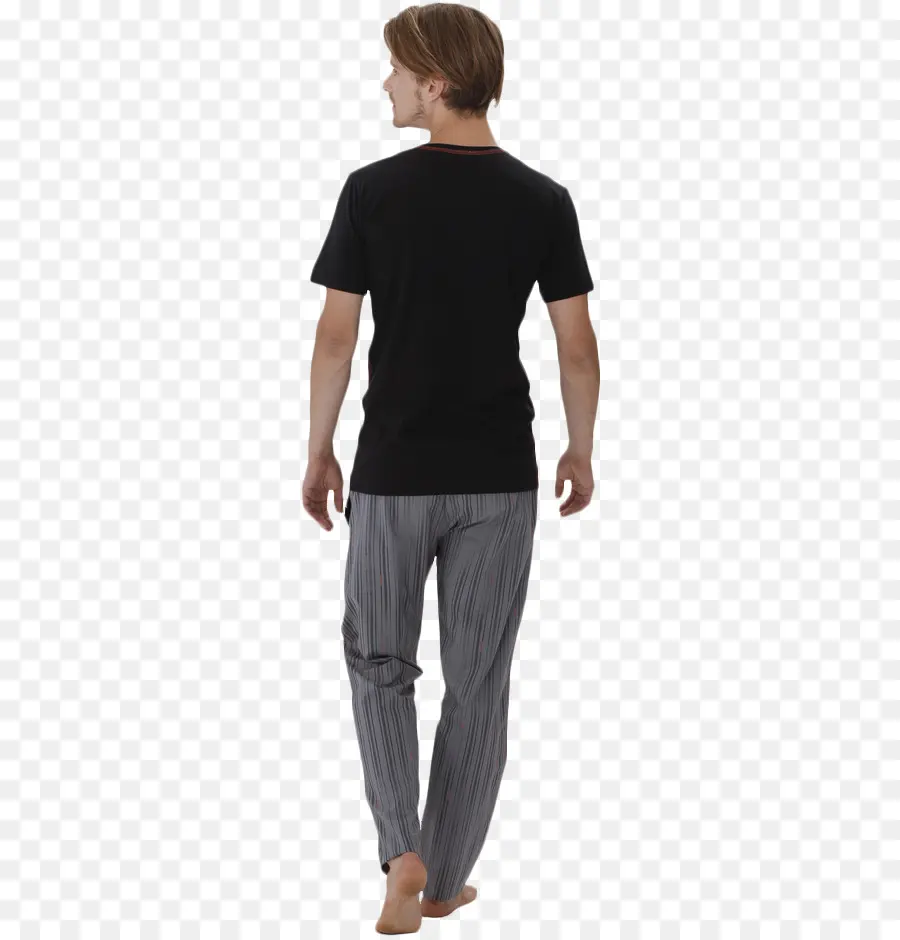 Homme En Tenue Décontractée，T Shirt Noir PNG