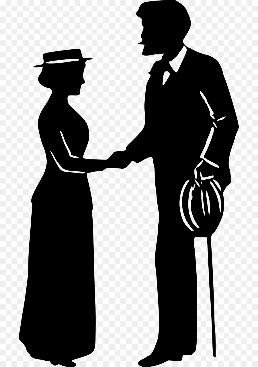 Silhouette Couple，Poignée De Main PNG