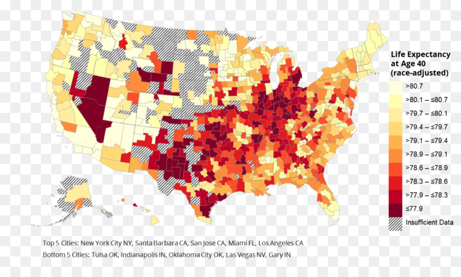 Carte De L'espérance De Vie，Usa PNG