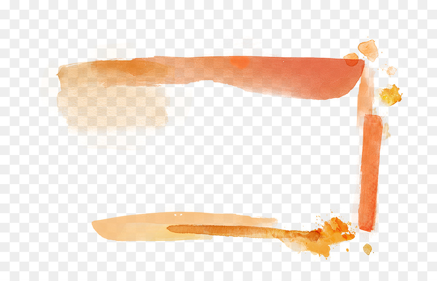 Coup De Pinceau Orange，Aquarelle PNG