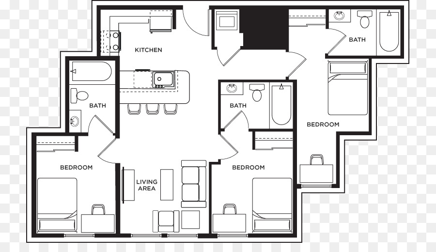 Plan D étage，L Architecture PNG