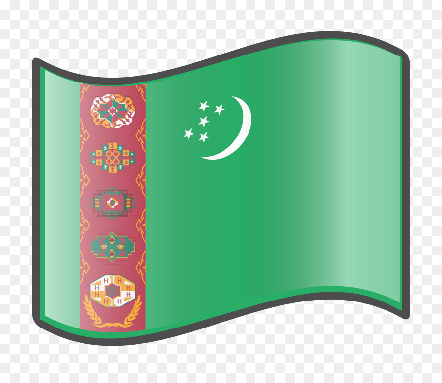 Drapeau Du Turkménistan，Vert PNG