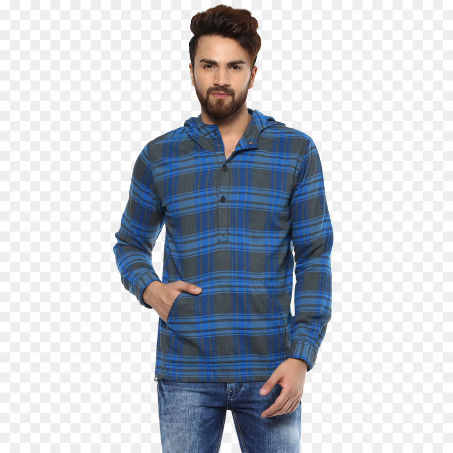 Chemise à Carreaux Bleue，Occasionnel PNG