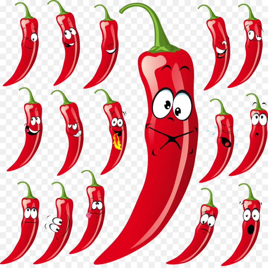 Piments De Dessin Animé，Rouge PNG